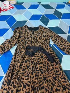 Stylish Animal Print Midi Dress