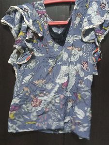 Printed Ruffle Top