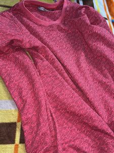 Winters Red Patterned Pullover