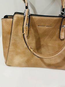 Mickey Mayo Tan Satchel Handbag