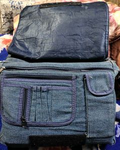 Denim Crossbody Bag - 'Look at Me'