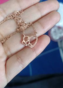 GIVA 925 REAL SILVER heart Necklace (Rose Gold)