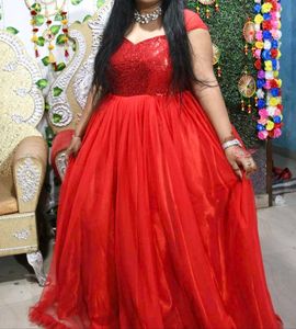 Stunning Red Tulle Princess Ball Gown