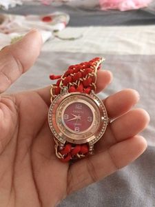 Red &amp; Gold Accent Watch