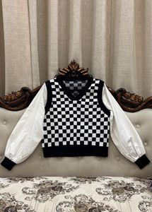 Checkered Sweater Vest