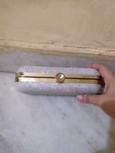 Silver Glitter Clutch