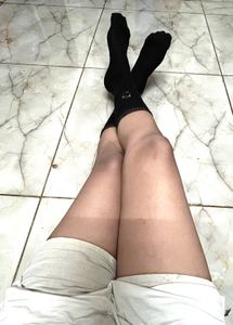 One Pair Of Worn Black Socks