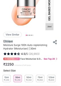 Clinique Moisture Surge 100H - 5ml Each Total 20ml