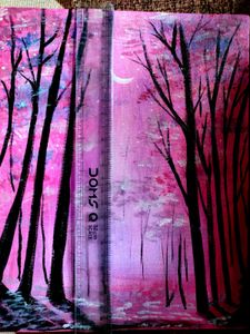 Pink Forest Acrylic Painting
