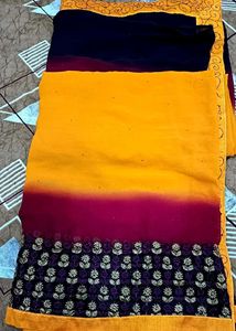Beautiful Two Shaded  Saree With Blouse