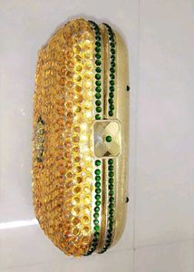 Gold Rhinestone Evening Clutch