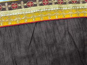 Elegant Yellow and Brown Embroidered Saree