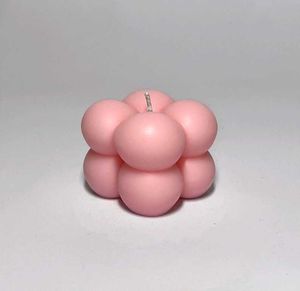 2 Handmade Pink Bubble Candle