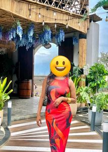 Bold Red Patterned Maxi Dress