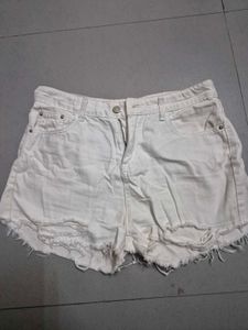 White Denim Shorts