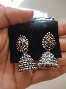 Silver Oxidized 2 Pairs Earrings Combo