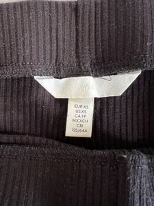 H&amp;M Black Flared Ribbed Pants