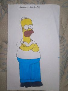 Simpsons Characters Drawing With Sketch Pen