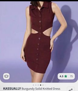 Burgundy Knit Cutout Dress🌸