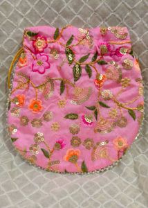 Floral Embroidered Potli Bag