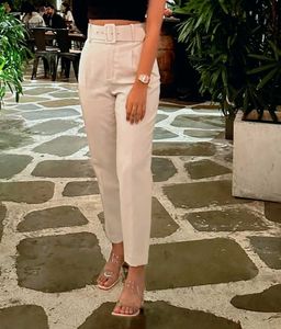 Zara Belted High-Waisted Trousers