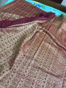 Maroon &amp; Gold Patterned Fabric