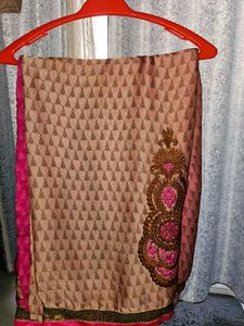 Pink Embroidered Saree
