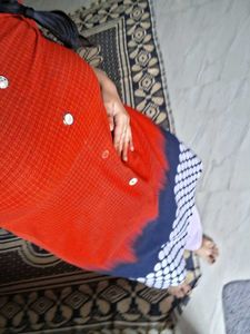 Red &amp; Blue Printed Kurta