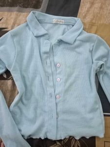 Light Blue Button-Down Top