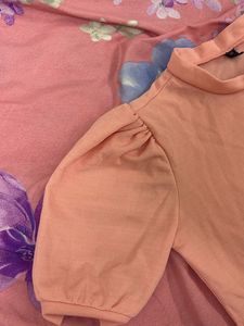 Cute Peach Puff Sleeve Top