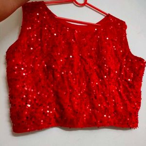 Red Sequin Blouse
