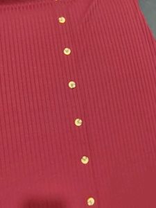 Burgundy Button-Down Dress