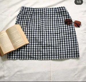 38 Inches Mini Check Skirt
