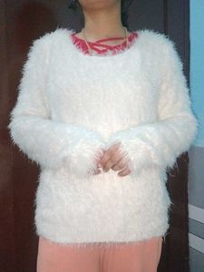 Fluffy White Sweater