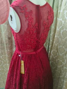 Red Lace Hi-Lo Party Dress