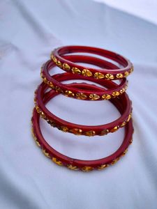 Maroon Bangles Set Of 4