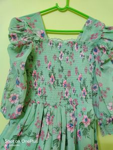 Light Green Color Knee Length Dress