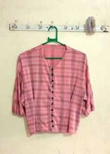Black Button Peach Top