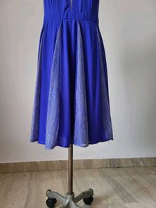 Cobalt Blue Lace Inset Dress