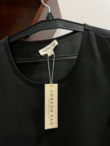 London Rag Black Ruffle Sleeve Top