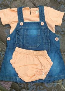 Cute Denim Dress Set for Baby Girl