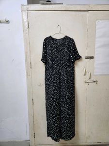 Printed Jumpsuit With Tie-up Belt