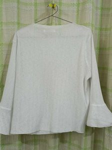 White Bell Sleeve Top
