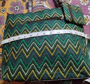 Pre loved Ajrakh Printed Green Tote Bag