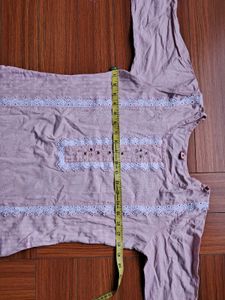 47) Vintage Pink Lace Trim 3 Piece Full Suit