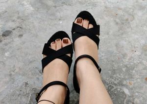 Black Ankle Strap Sandals