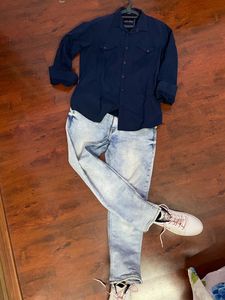 Navy Blue Casual Shirt Vettorio Fratini