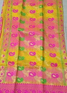 108)Pure Ikkat Jamdani Saree