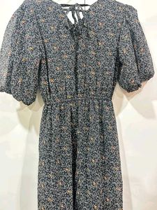Floral Puff Sleeve Midi Dress
