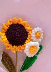 Crochet Sunflower &amp; Daisy Bouquet